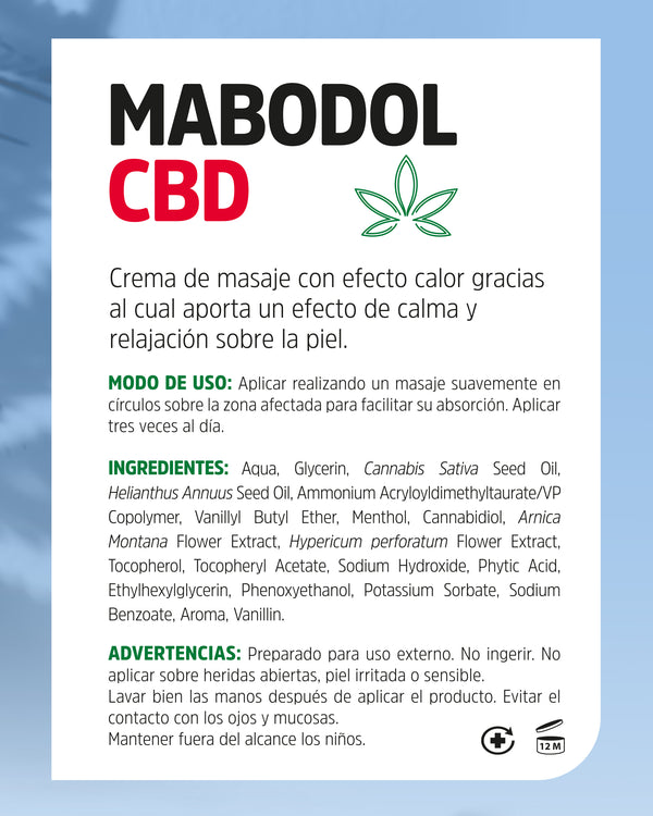 Crema de masaje con efecto calor - Mabodol CBD